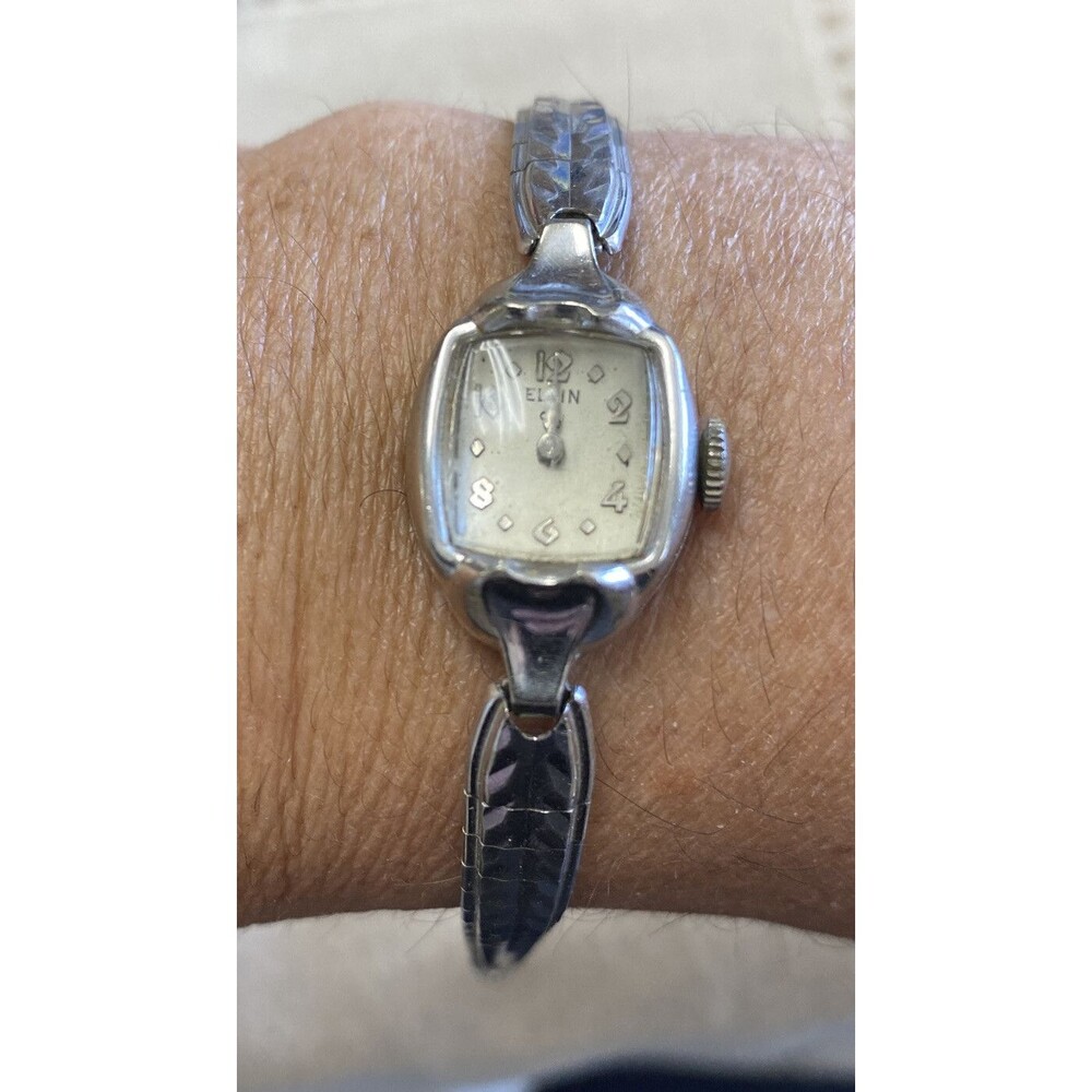Gold Filled Elgin Watch 1/20 10k Top And Band With Safety Clasp. Not Working